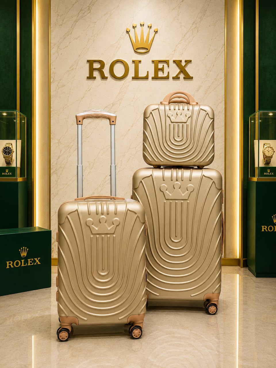 2 PC SAMSONIT ROLEX GOLD